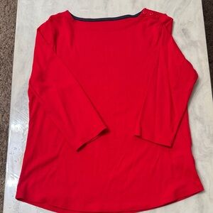 Charter Club Red Buttoned Blouse